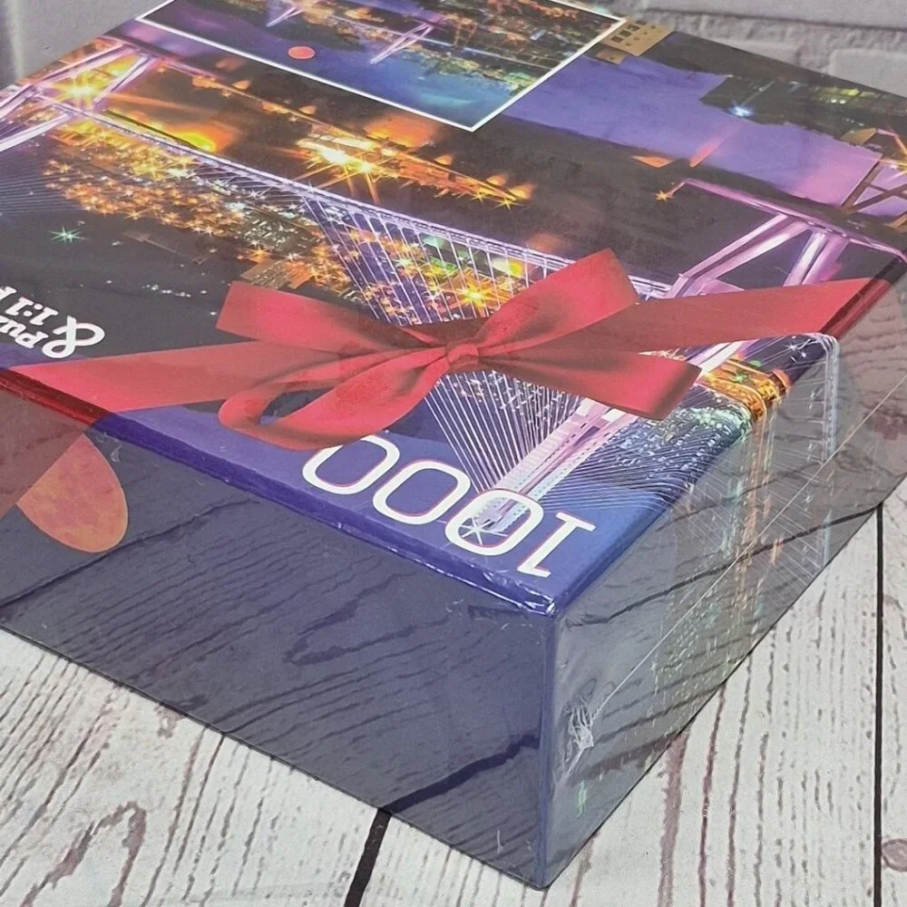 Night City On The River Puzzle 1000 Pcs Harbor Port w/Poster~Sealed~29.5x20.5 In